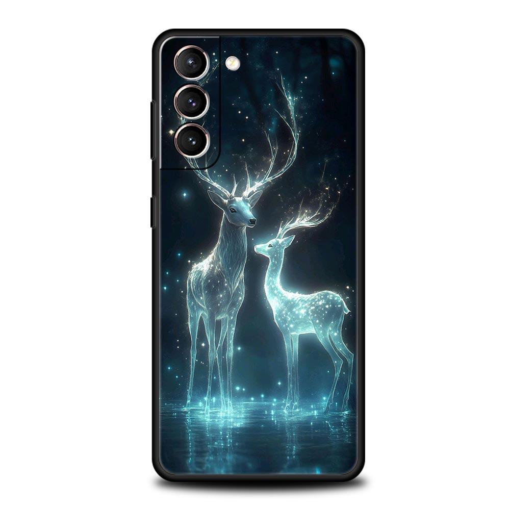 Cartoon Animal Deer Phone Case Cover for Samsung Galaxy S26 S25 S24 S23 S22 S20 S21 FE Ultra S25 Edge Plus 5G Soft TPU Shell Bag