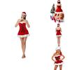 Stunning Backless Soft Touch Red Velvet Sexy Women Christmas Santa Claus Dress Hat