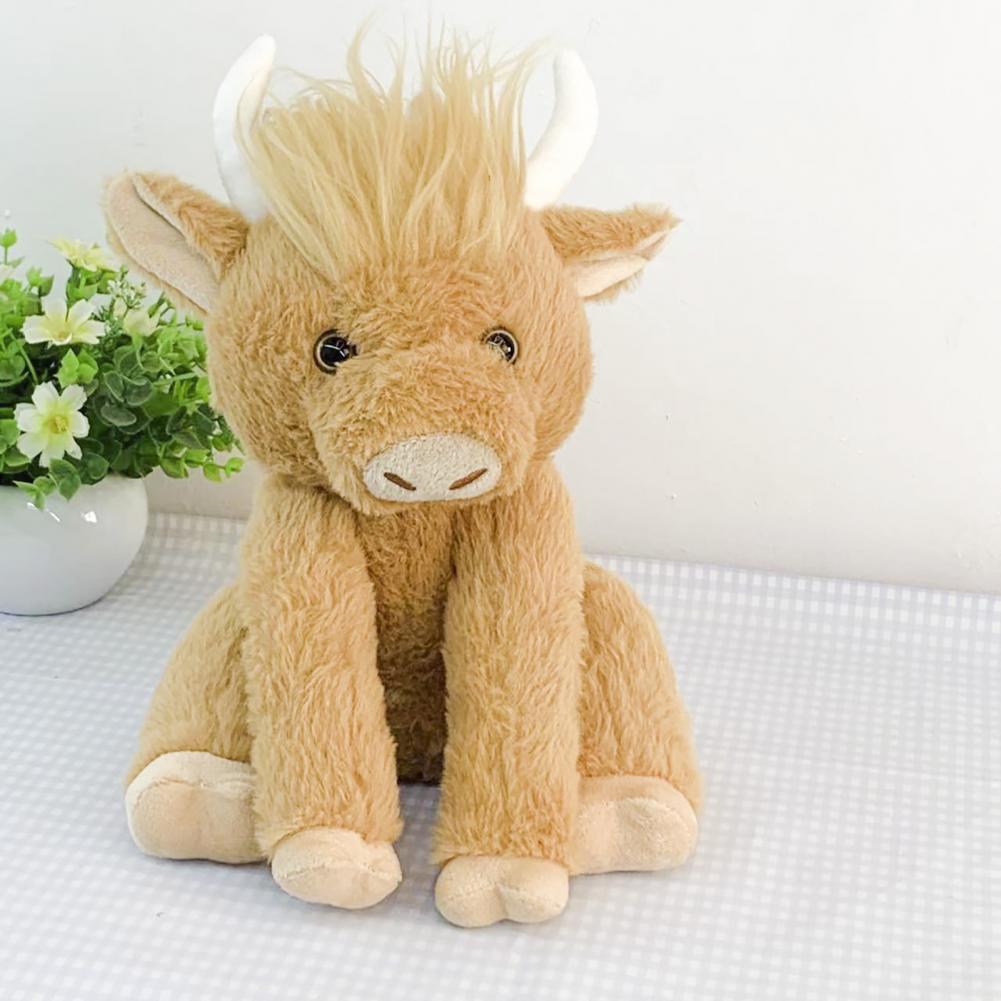 Realistic Highland Cow Toy Highland Cow Plushie with Music Rainbow Highland Cow Plush Toy with Music Movable Joints for Kids