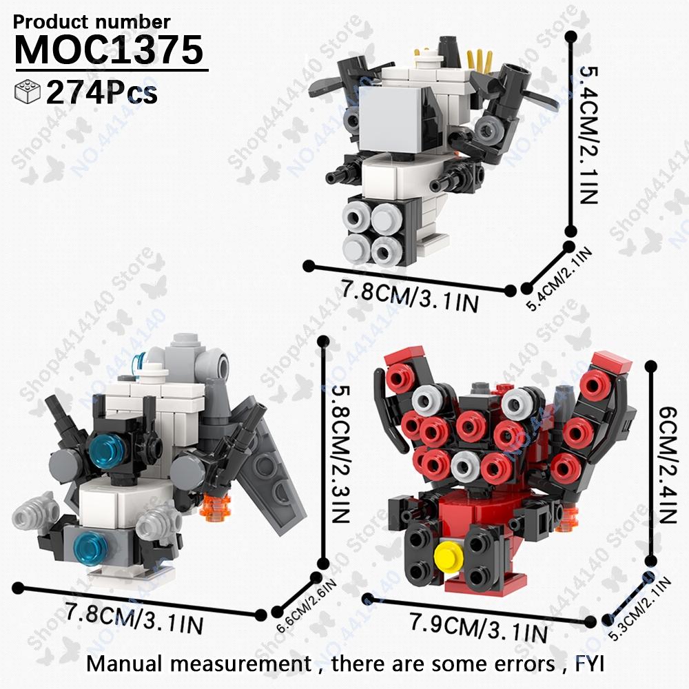 MOOXI Animeserie Skibidi Toalett Figurer Monitorfolk Lydmann Byggeklosser Modell MOC Kloss DIY Montessori Leke Barnegaver
