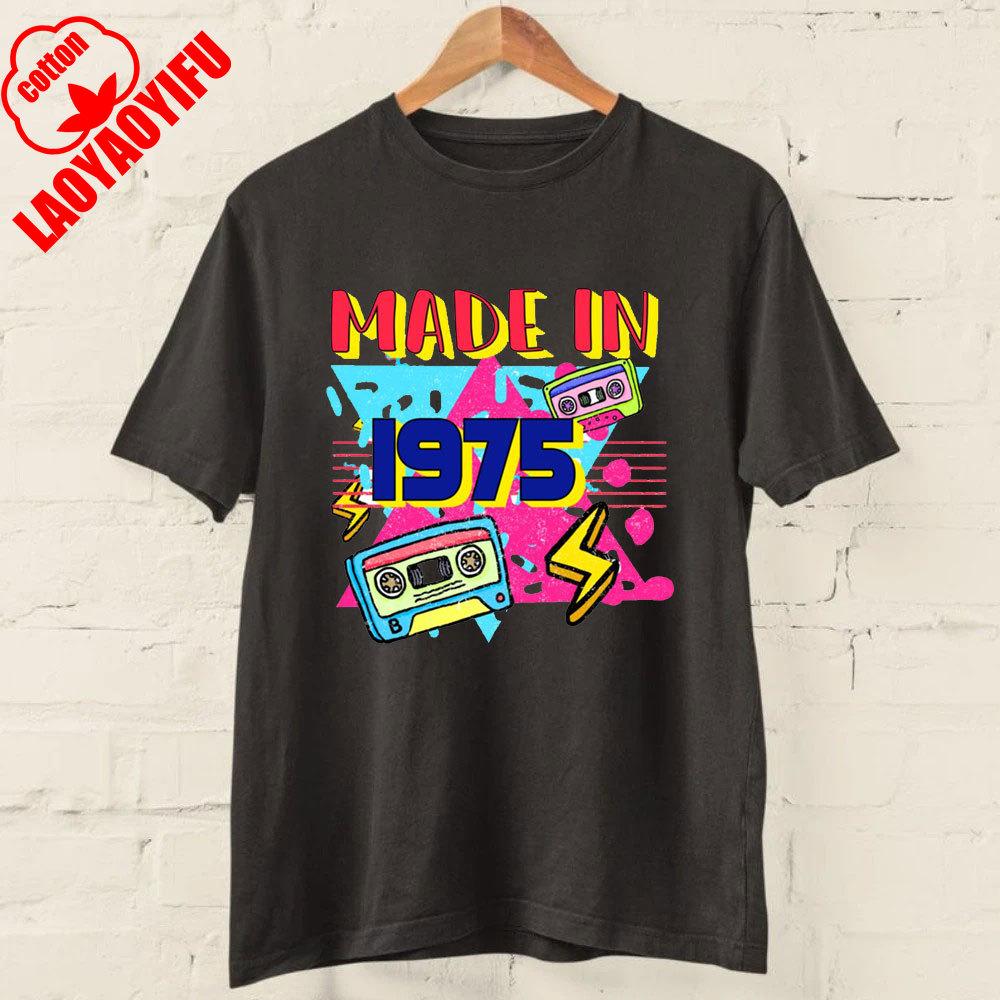 50th Birthday T Shirt 2025 1975 A Legend Was Born Retro Heavy Metal Rock Music Style Fiftieth Gifts for Him Personality Tops