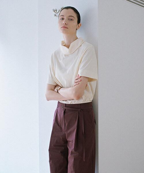 Onaenon Wide One-Pleat Belted Pants New6Ml405