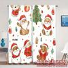 2pcs,Curtains Cute Christmas Snowman Teddy Bear (3) Modern Curtain Fabric Yarn Curtains Holiday for Bedroom, Living Room, Office