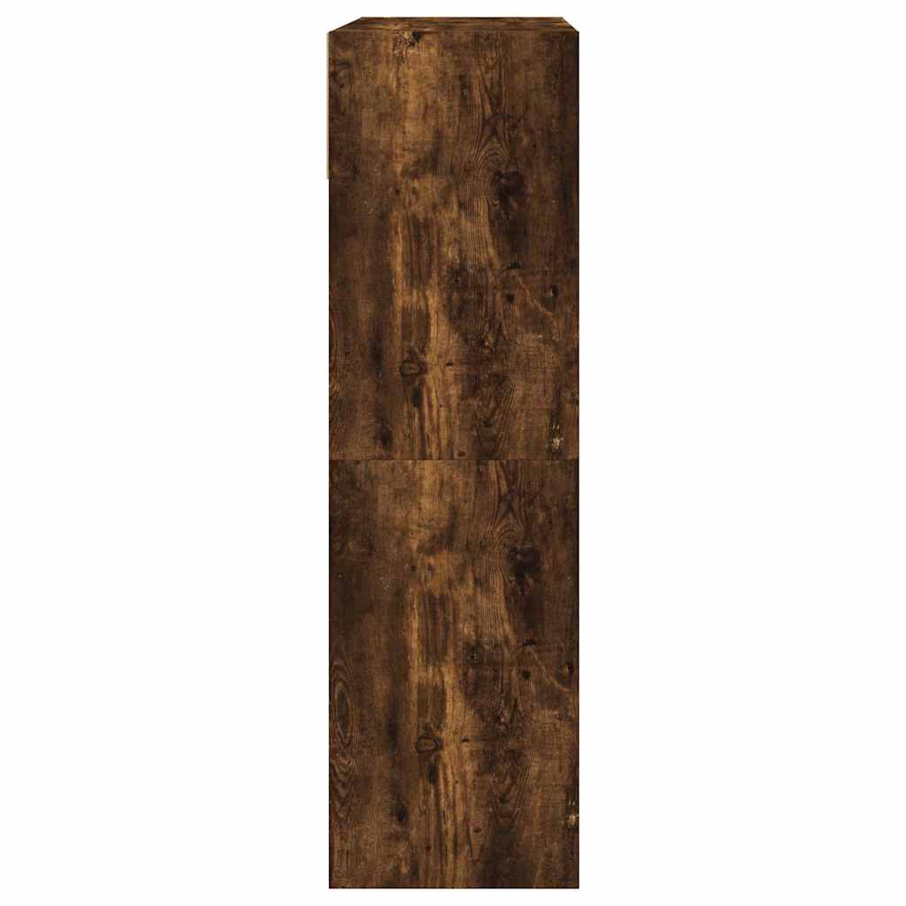 Shoe Cabinet with 2 Doors Smoked Oak Finish 80 x 34 x 116 cm