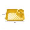 Divided Plates French Fries Square Dumpling Plate With Vinegar Plates Snack Dish 2-Grid Spices Dessert Christmas Tableware Home