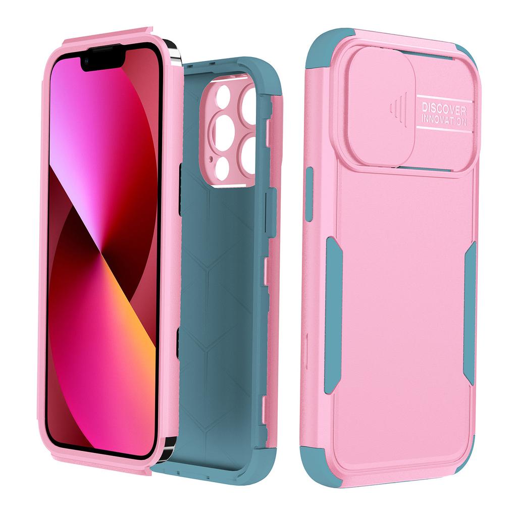 Für Apple Handyhülle, für iPhone 13 Pro Max Schutzhülle mit Drei Anti-Drop und Kreatischem Schiebefenster Airbag Rundumschutz Handyhülle