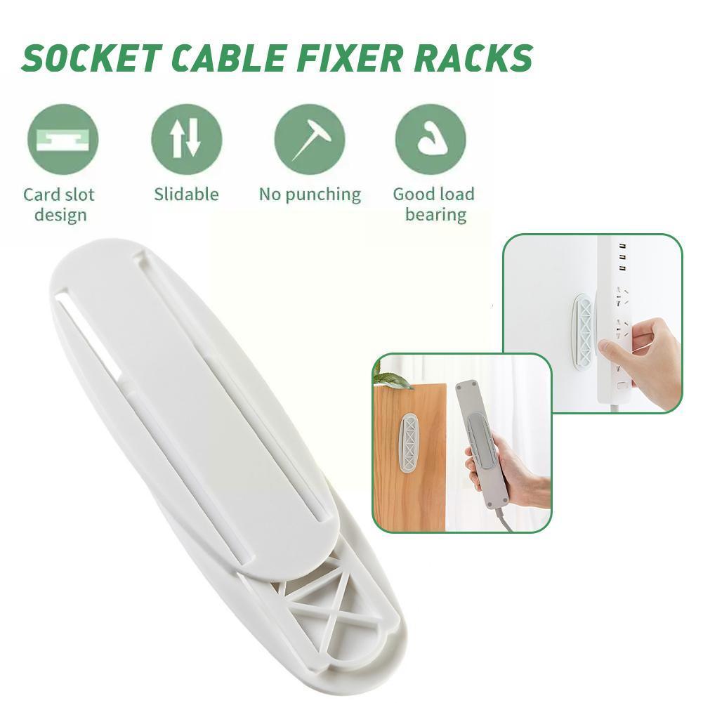 Wall-Mounted Plug Fixer Socket Sticker Punch-free Plug Strip Cable Fixer Wire Seamless Fixer Hold Organizer Self-Adhesive