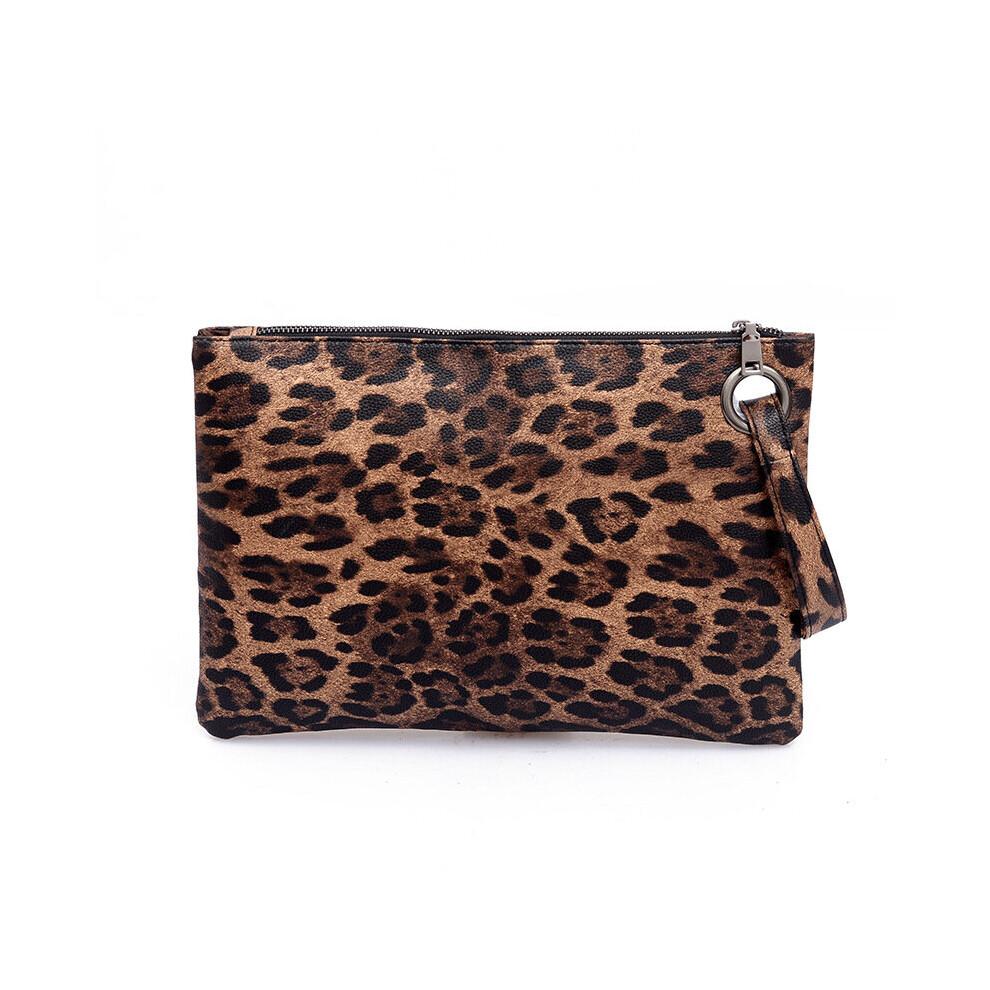Casual Bags for Women Animal Print Leopard Clutch Female Leather Wallet Messenger Bag Ladies Handbag