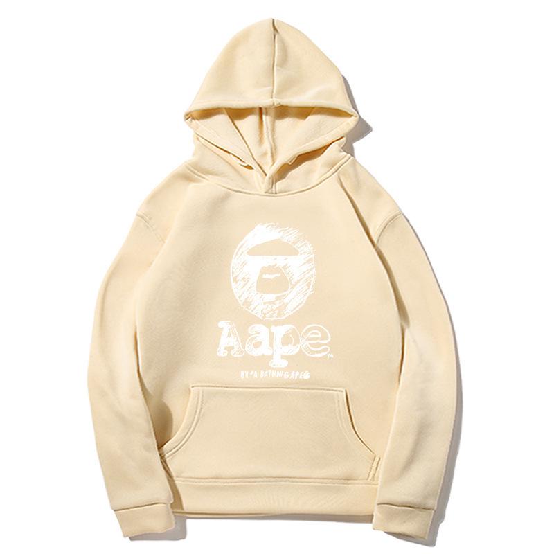 Europe Style A1APE Fleece-Lined Hooded Sweatshirt: Thank You Print