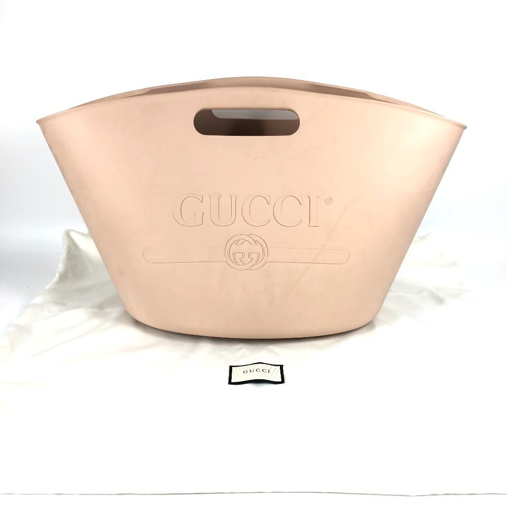 GUCCI 511261 Bucket Bag Logo Laundry Bag Bag Hand Bag rubber Beige