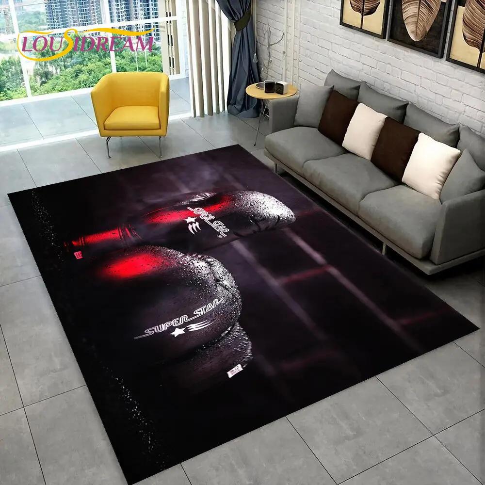 3D Boxing Gloves Boxer Fight Area Rug Large,Carpet Rug for Living Room Bedroom Sofa Doormat Decoration,kids Non-slip Floor Mat