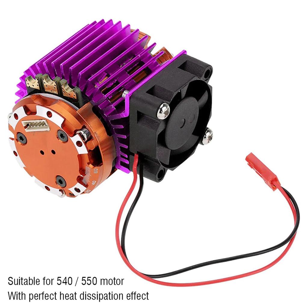 Model Accessory Heat Sink With Cooling Fan for 1 10 Scale Electric RC Car 540   550 Motor