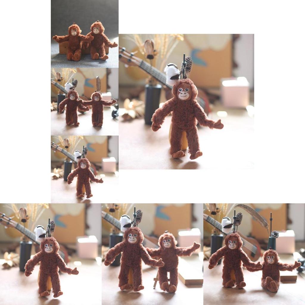 Cute Adorable Monkey Plush Toy Keychain Soft Stuffed Animal Doll For Bags 20cm