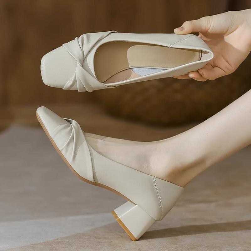 

Fashion African Woman Shoe Chunky Sandals Square Toe Branded Pumps Slip on 2024 Shallow Mouth 3cm Heels Lace-Up Basketball Platform 35 бежевый