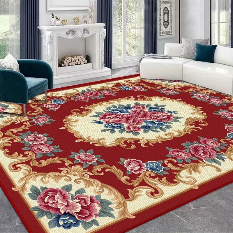 

Retro Bohemian Living Room Carpet - Full Coverage Stain Resistant Easy Clean Sofa Coffee Table Mat Anti-Slip Bedroom Floor Decor 40x60cm