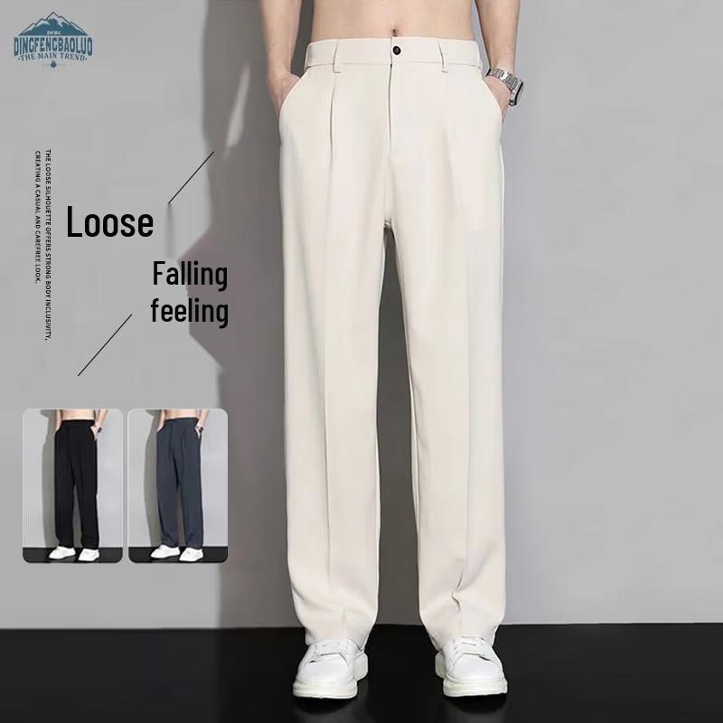 Men's Loose Fit Straight Leg Casual Trousers