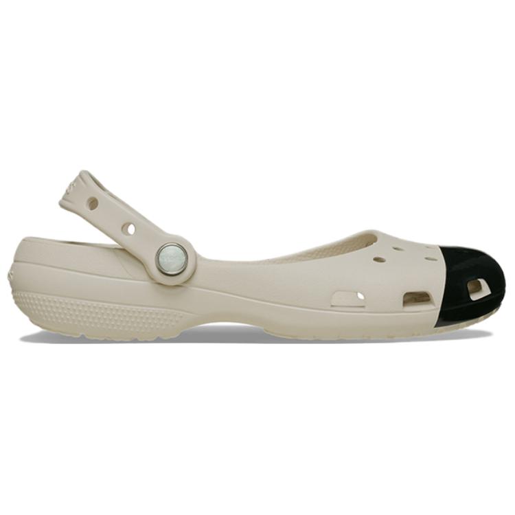 Crocs Classic Color Block Ballet Clogs Women Clogs Beige Black 215962-2TP