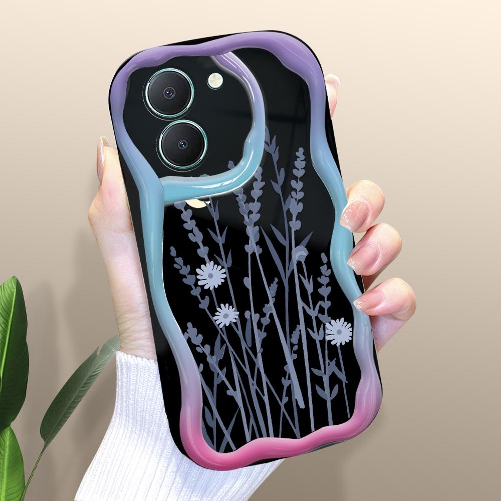 

Милый мультяшный узор, кремовая текстура, мягкий силиконовый чехол с волнистыми краями, чехол для телефона для Vivo Vivo V29 Lite 5G чёрный