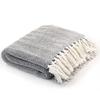 VidaXL Cotton Herringbone Blanket 160 X 210 Cm Navy Blue