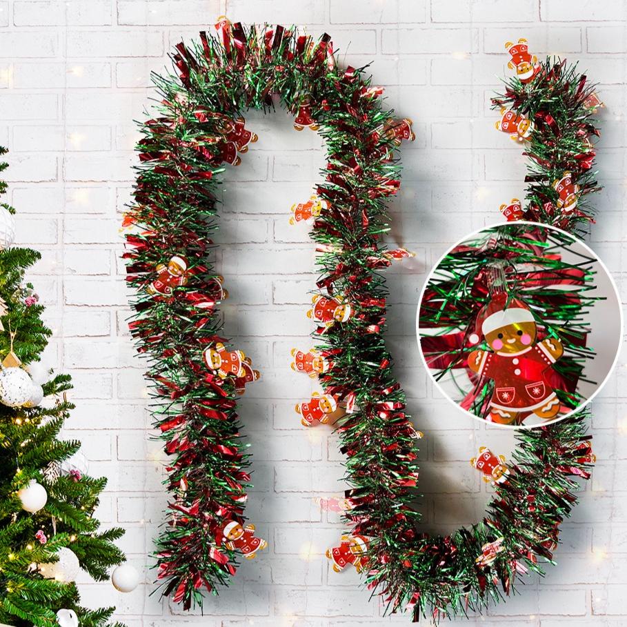 Christmas Red and Green Snowman Wreath Christmas Tree Decoration Bar Tabletop Decoration Party Home Staircase Decoration Props