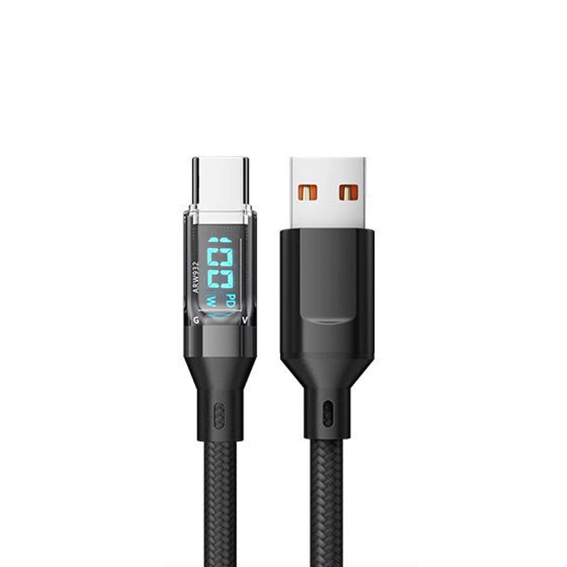 

OOZCC LCD Watt Display Cable, Max 120W Super Fast Charging USB Type C Cable Data Transfer, USB A to Lightning for IPhone14 Pro 1m