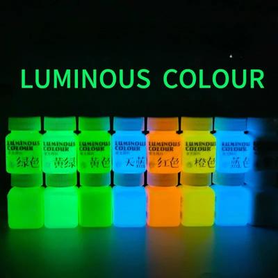 Leuchtende Farbe 59ML Leuchtet im Dunkeln Klebstoff, Acryl Fluoreszierendes Pigment, Lichtecht, Wasserdicht, Spezielles Farbmittel für Wandmalerei
