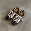 Sheepskin version~ 2025 new retro casual color matching sports flat-bottomed Forrest Gump shoes round head lace-up German training shoes women's