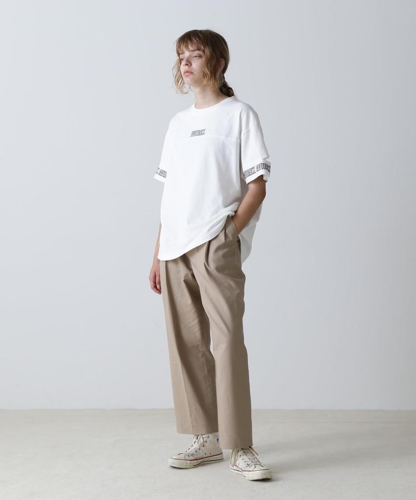 AVIREX T-shirt FADE WASH CUFFS OPEN EMBROIDERY TOPS/783-3934602 women's F off white