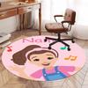 Custom Name Ms. Rachel Printed Round Rug Carpet Chair Rug Area Rug Entryway Doormats,for Office Chair Living Room Bedroom Kitchen Room.