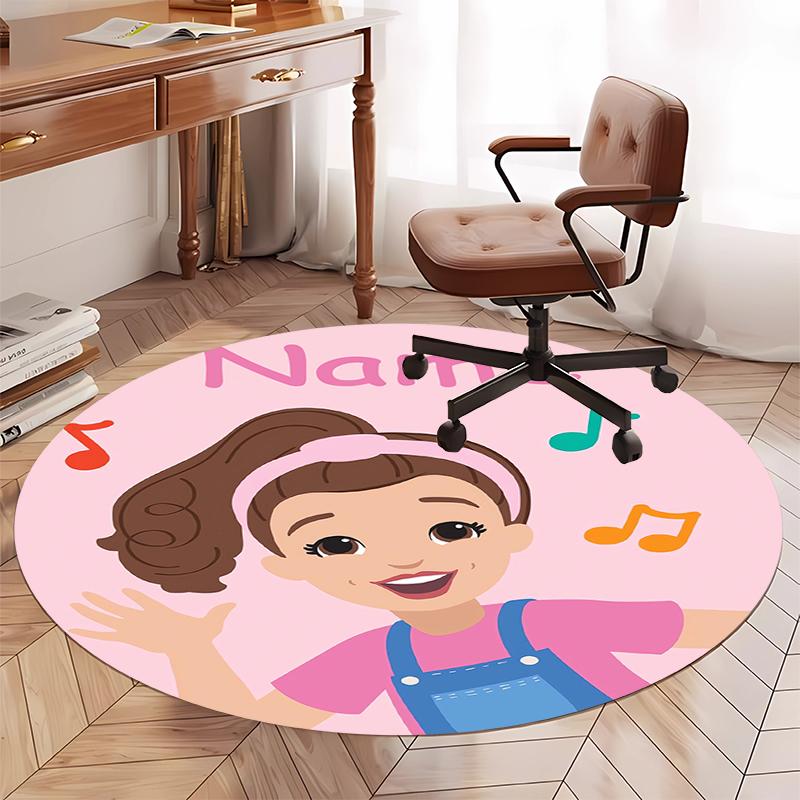 Custom Name Ms. Rachel Printed Round Rug Carpet Chair Rug Area Rug Entryway Doormats,for Office Chair Living Room Bedroom Kitchen Room.