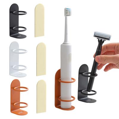 Wall-Mounted Electric Toothbrush Holder Simple Installation Punch-Free Razor Holder Storage Shelf Bathroom Organizer