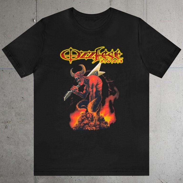 Винтажная футболка Ozzfest Ozzy Osbourne 2003 года Унисекс Подарок фанату все размеры Унисекс Футболка L