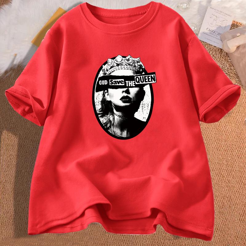

God Save The Queen Tshirts Women Casual Cotton Short Sleeve Tshirt Round Neck Womans Clothing Graphic Tshirts Streetwear Tops S