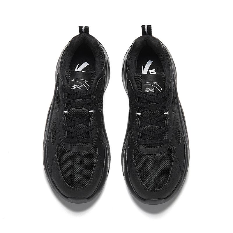 New Anta Slip Resistant And Breathable Coverage Low Top Casual Shoes Men's Basic Black 912528802Q-4