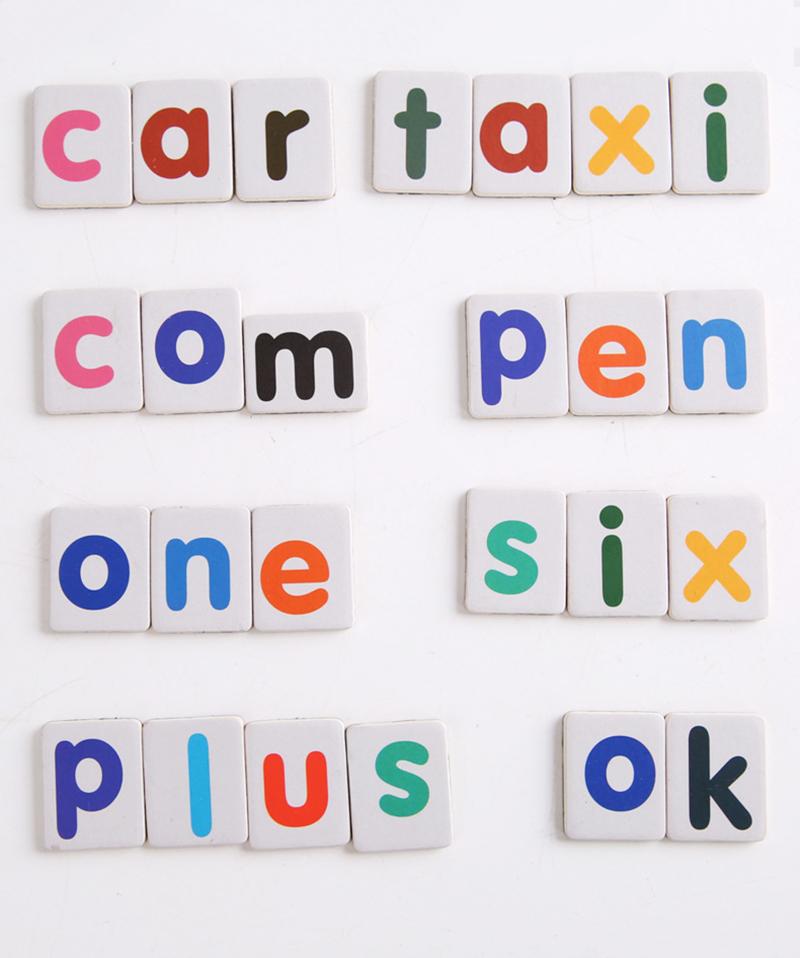 Baby Montessori Education English Alphabet Cards Magnetic Puzzle Toys Early Education Learning Words Writing Spell Teaching Aids
