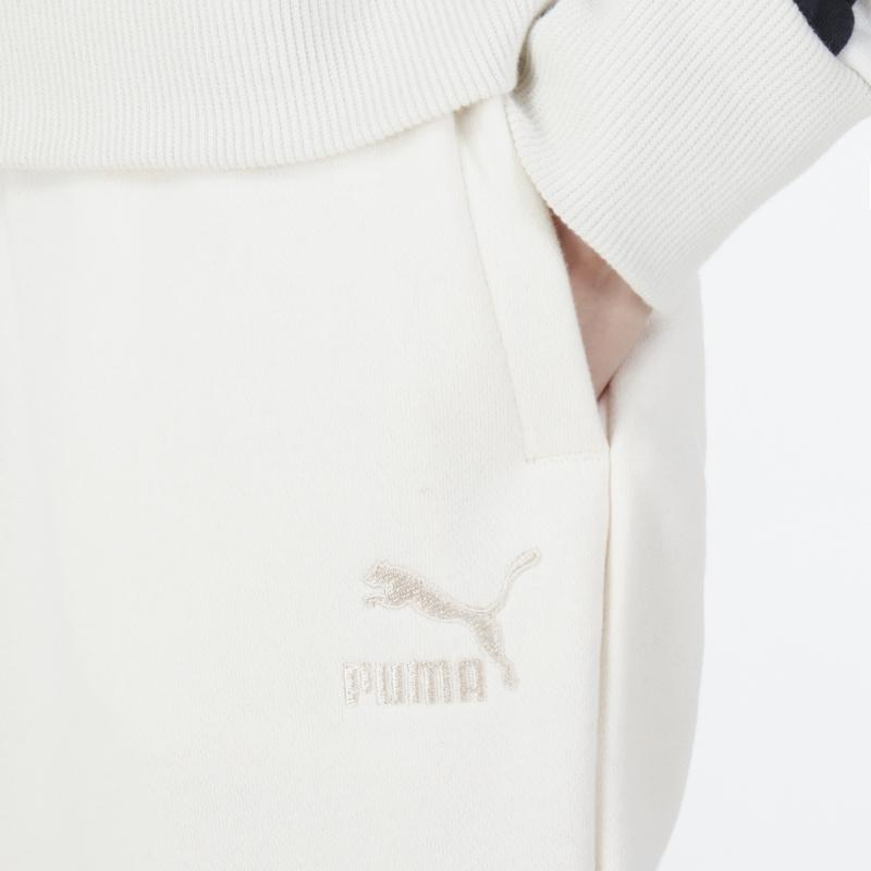 Puma Pantaloni de trening cu manșete largi cu logo brodat Pantaloni de sport pentru femei Alb 535353-99
