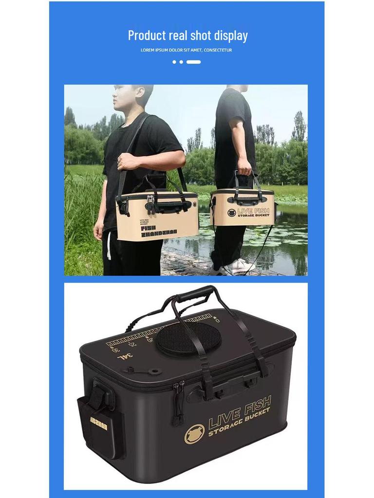 Collapsible Outdoor Live Fish Water Bucket - Thickened, Durable Fish Protection Tank