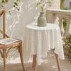 Jacquard Round Tablecloth, Sunflower Pattern Decorative Table Cloth, Lace Fabric Dinner Table Cover for Wedding Party Restaurant Banquet Decor