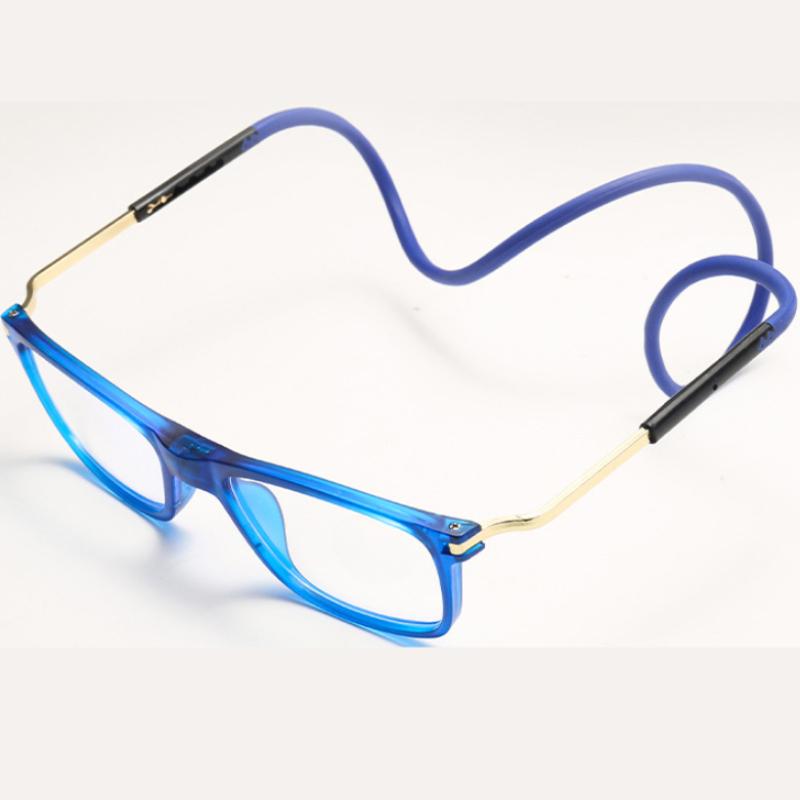 

Портативные магнитные очки для чтения для мужчин Очки для чтения с магнитом, подвешивающиеся на шею, Защита от потери, Очки для пресбиопии для женщин +250 degrees синий