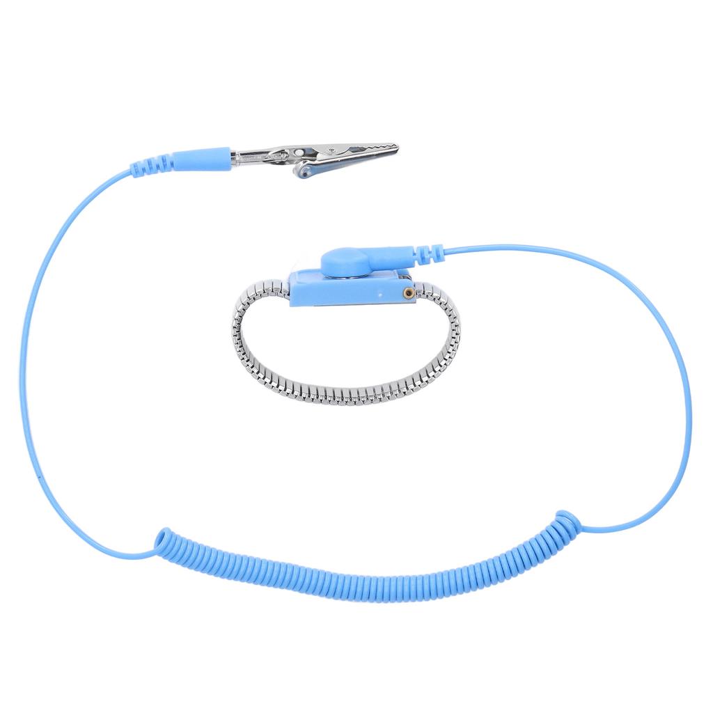 Anti Static Wrist Strap ESD Grounding Metal Wristband 1.8m Long Wire for Workshop Metal Colour