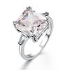 Bold Princess Cut Zircon Ring for Women Luxury European Inlaid Engagement Jewelry Statement Finger Ring