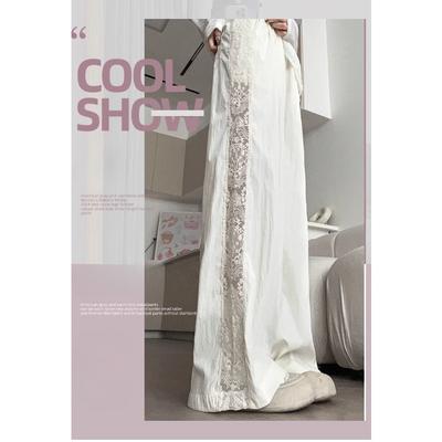 Γυναικείο Παντελόνι Patchwork με Βίντατζ Δαντέλα Καλοκαιρινό Φαρδύ Καθημερινό Παντελόνι με Ψηλή Μέση