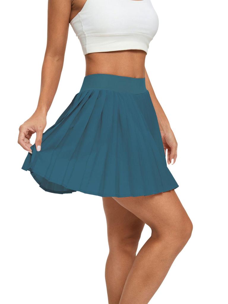 Pleated Low Waist Anti-Exposure Running & Fitness Tennis Skirt with Pockets
