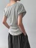LUXI Asymmetrical One-Shoulder Waffle Knit Top - Summer Slim Fit for Women