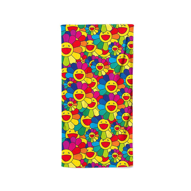 1pc T-Takashi Murakami Flower Microfiber Beach Towel Quick Dry Sand Free Soft Absorbent Pool Gym Sports Towel