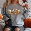Cozy Halloween Pumpkin Spice Sweatshirt for Women Fall Coffee Lover Pullover Horror Sweater Clothes