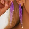 2PC Women's Fashion and Elegance Claw Chain Colorful Tassel Earrings Travel Carnival Banquet Party Holiday Dressing Gifts