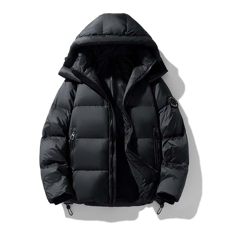 Winter New Down Jacket Men's Thickened White Duck Down Youth Warm Hooded Bread Jacket Men's Jacket