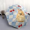 1pc Cherry BunnyAutomatic Open/close Folding Umbrella, Compact Portable Travel Umbrella, Perfect Birthday/Holiday, Cute Umbrella y027