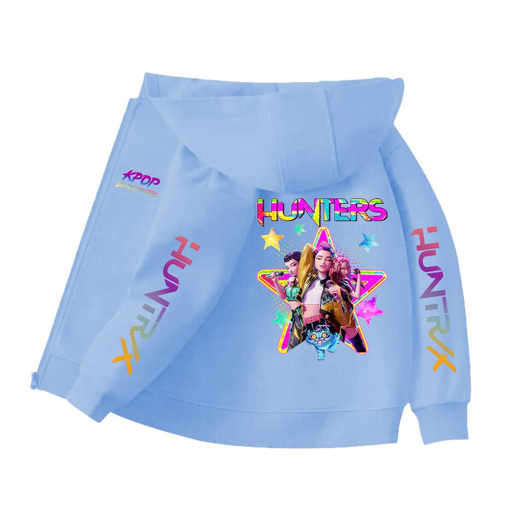 

Kpop Demon Hunters Children Zipper Hoody Rumi Zoey Cartoon Fashion Zip Sweatshirt Boy Girl Casual Tops Kids Clothes Gift 160cm
